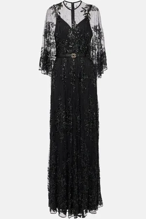 Elie saab Abito lungo in pizzo con paillettes