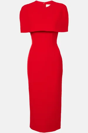 Roland Mouret Abito midi in crêpe con mantella