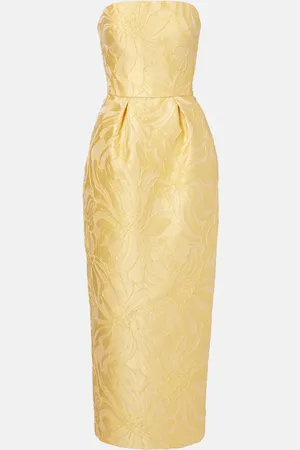 MONIQUE LHUILLIER Abito da cocktail in jacquard con stampa