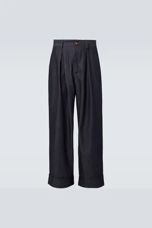King & Tuckfield Pantaloni a gamba larga Roll Cuff