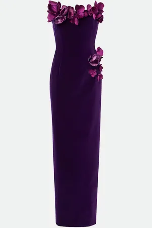 Oscar de la Renta Abito lungo Orchid in velluto