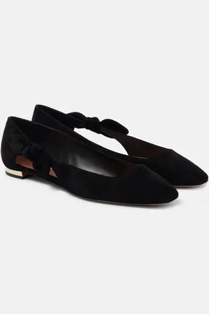 Aquazzura Ballerine Very Bow Tie in suede