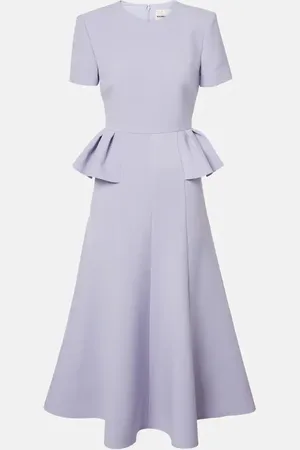 Roland Mouret Abito midi Peplum in crêpe