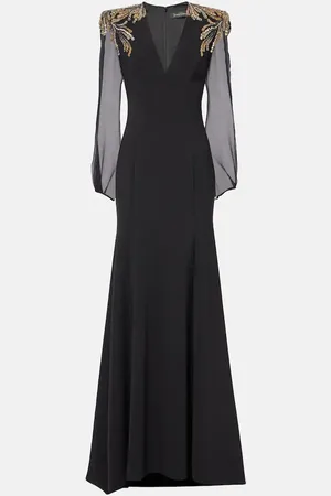 Jenny Packham Abito lungo Mercury con cristalli