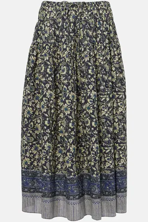 ULLA JOHNSON Gonna midi Avia in misto cotone