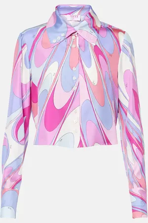 Puccini Camicia cropped in twill di seta