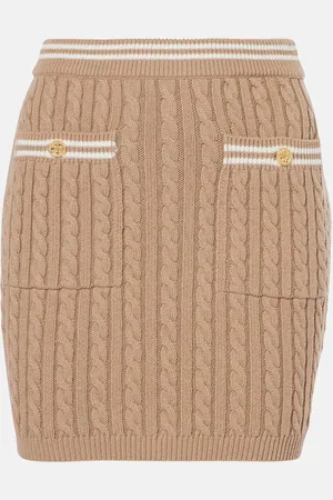 Alessandra Rich Minigonna in maglia di cotone a trecce