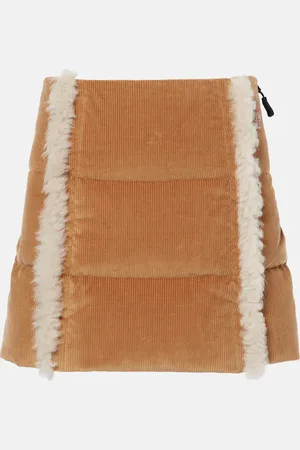 Moncler Minigonna in velluto a coste con shearling