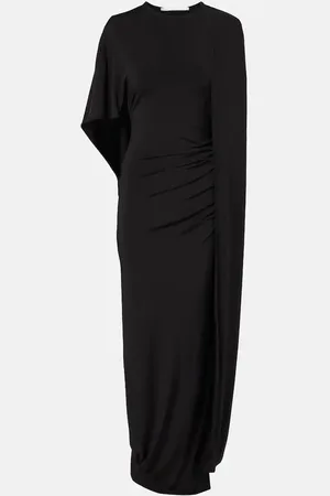 Stella McCartney Abito lungo con volant e mantella
