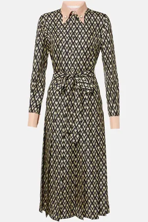 VALENTINO Abito chemisier Toute La V in twill di seta