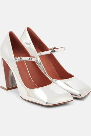 Amina Muaddi Pumps Mary Jane Charlotte 95 in pelle
