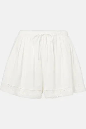 ULLA JOHNSON Shorts Isla in cotone con crochet