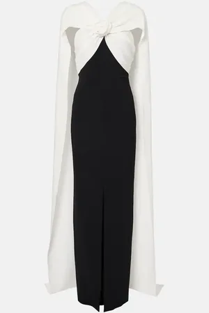 Roland Mouret Abito lungo in cady con applicazione floreale