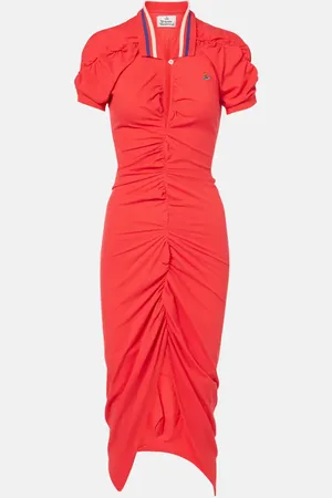 Vivienne Westwood Abito midi Pulling in cotone asimmetrico