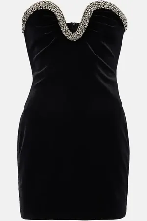 Roland Mouret Abito corto in velluto con cristalli