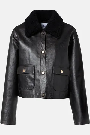 Self-Portrait Giacca in pelle con shearling
