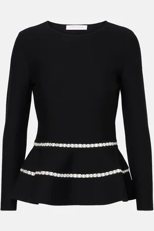 Carolina Herrera Top in misto lana con perle bijoux