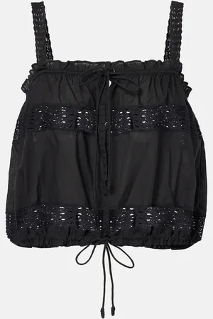 ULLA JOHNSON Top Marisol in cotone con crochet