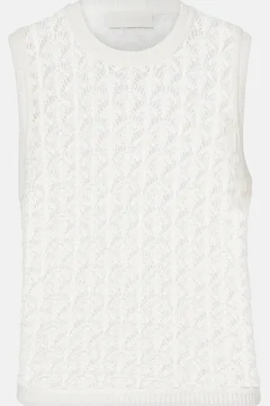 ZIMMERMANN Tank top Wylie Crop in crochet di cotone