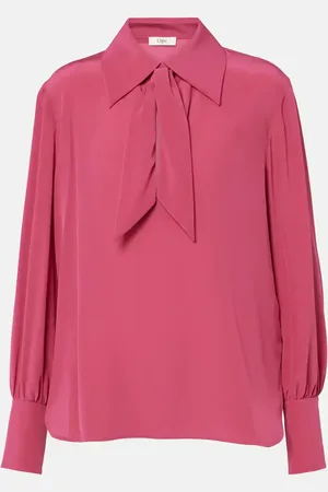 Chloé Chloé Blusa in seta crêpe de chine con fiocco