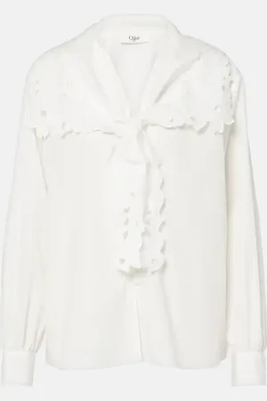 Chloé Chloé Blusa in popeline di cotone sangallo