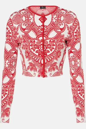 Etro Cardigan cropped con stampa paisley