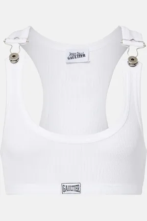 Jean Paul Gaultier Top in jersey di cotone a coste