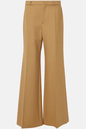 Chloé Chloé Pantaloni flared in lana grain de poudre