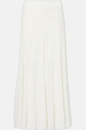 ZIMMERMANN Gonna lunga Wylie Flared Knit in crochet di cotone