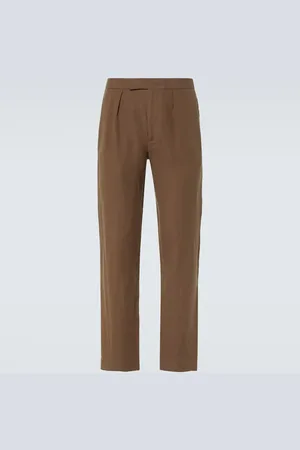 Ralph Lauren Pantaloni regular in seta e lino