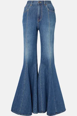Chloé Chloé Jeans flared con rifiniture in pelle