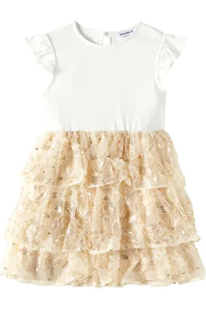 Self-Portrait Abito in jersey e tulle con paillettes