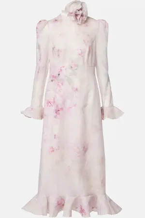 ZIMMERMANN Abito midi Crush in lino e seta
