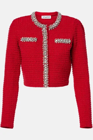 Self-Portrait Cardigan con cristalli