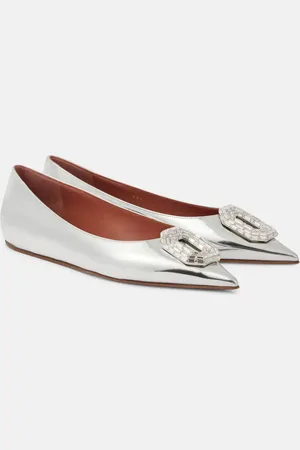 Amina Muaddi Ballerine Camelia in pelle