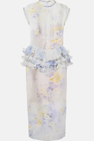 ZIMMERMANN Abito midi Crush in seta e lino