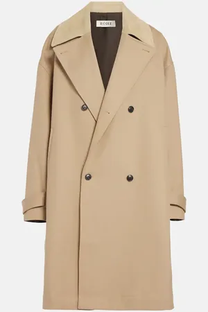 Rohe Róhe Cappotto Garden in twill di cotone con suede