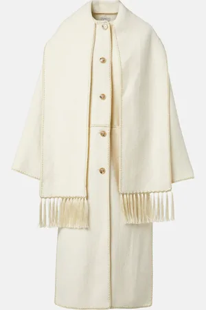 Totême Cappotto in misto lana con sciarpa