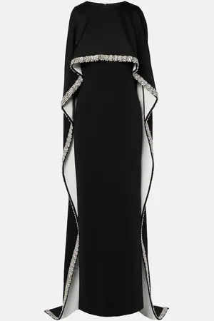 Roland Mouret Abito lungo in crêpe di raso con cristalli