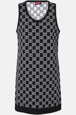 Gucci Abito corto in jacquard GG di misto lana