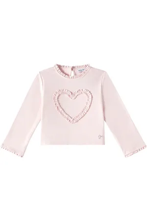 Self-Portrait Top in jersey di cotone con volant