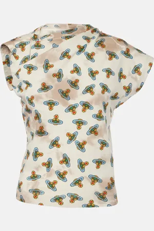 Vivienne Westwood Top Hebo Orb in cotone drappeggiato