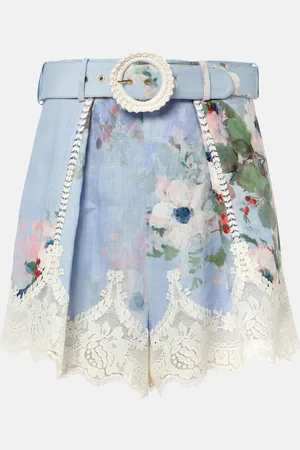 ZIMMERMANN Shorts Everley in lino con pizzo