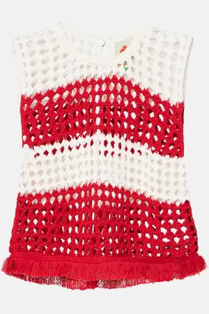 Farm Rio Gilet in crochet di cotone a righe