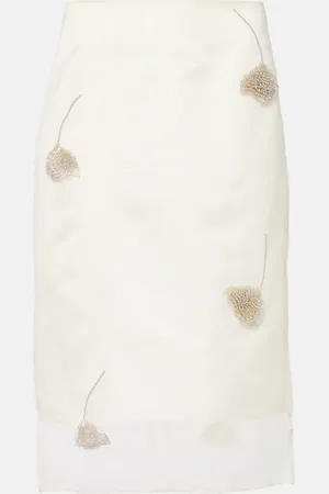Rohe Róhe Gonna a tubino in organza di seta con perline