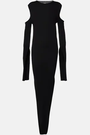 Rick Owens Abito lungo in lana con cut-out