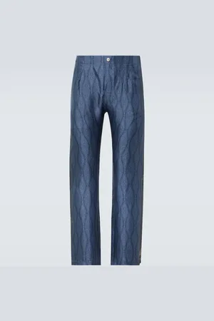 Etro Pantaloni regular in seta con stampa paisley