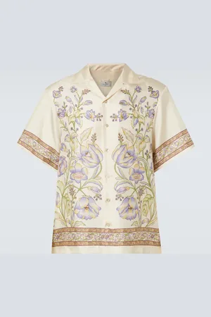 Etro Camicia bowling in seta con stampa