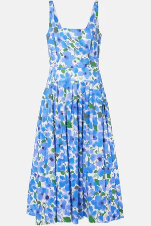 Carolina Herrera Abito midi in misto cotone con stampa