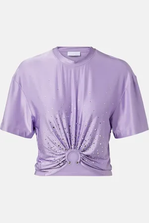 Paco rabanne T-shirt cropped con cristalli